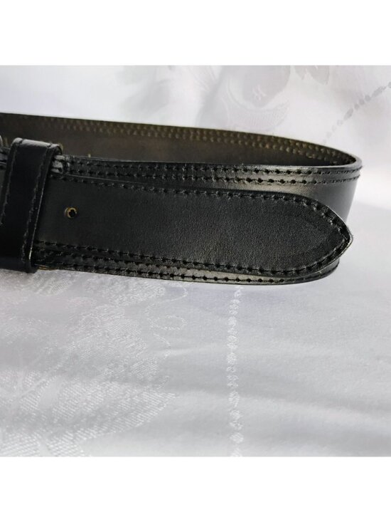Wide Black Leather Belt Made In Italy by The Limited Size L Vintage 80s 90s main image 5
